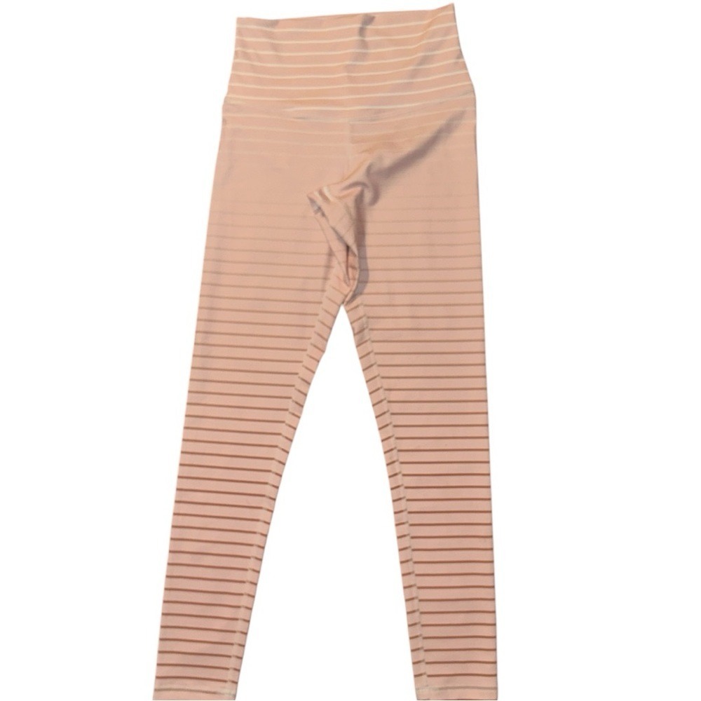 DYI Signature Tights‎ High Waisted Ombré Pink & White Striped Leggings Yoga S